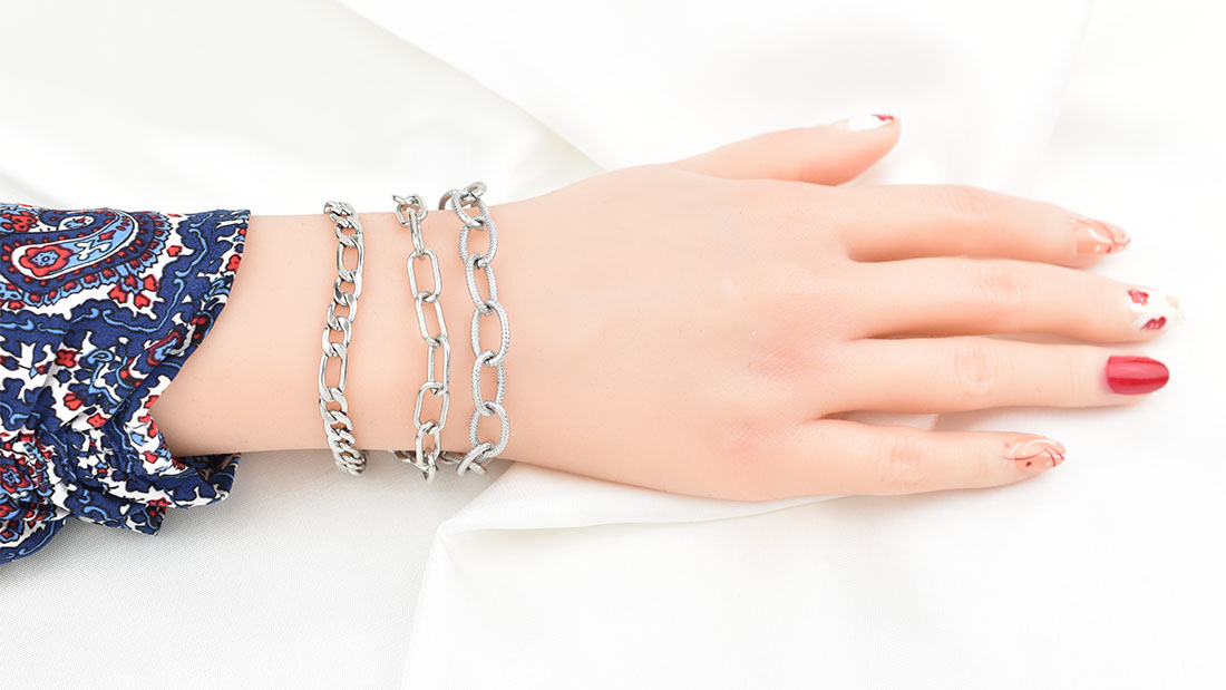 Figaro Silver Bracelet 6MM Βραχιόλι από ανοξείδωτο ατσάλι 316L